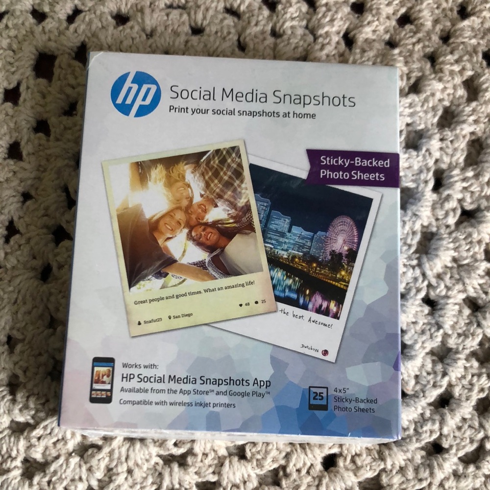 HP 4 x 5” Sticky-Backed Photo Sheets